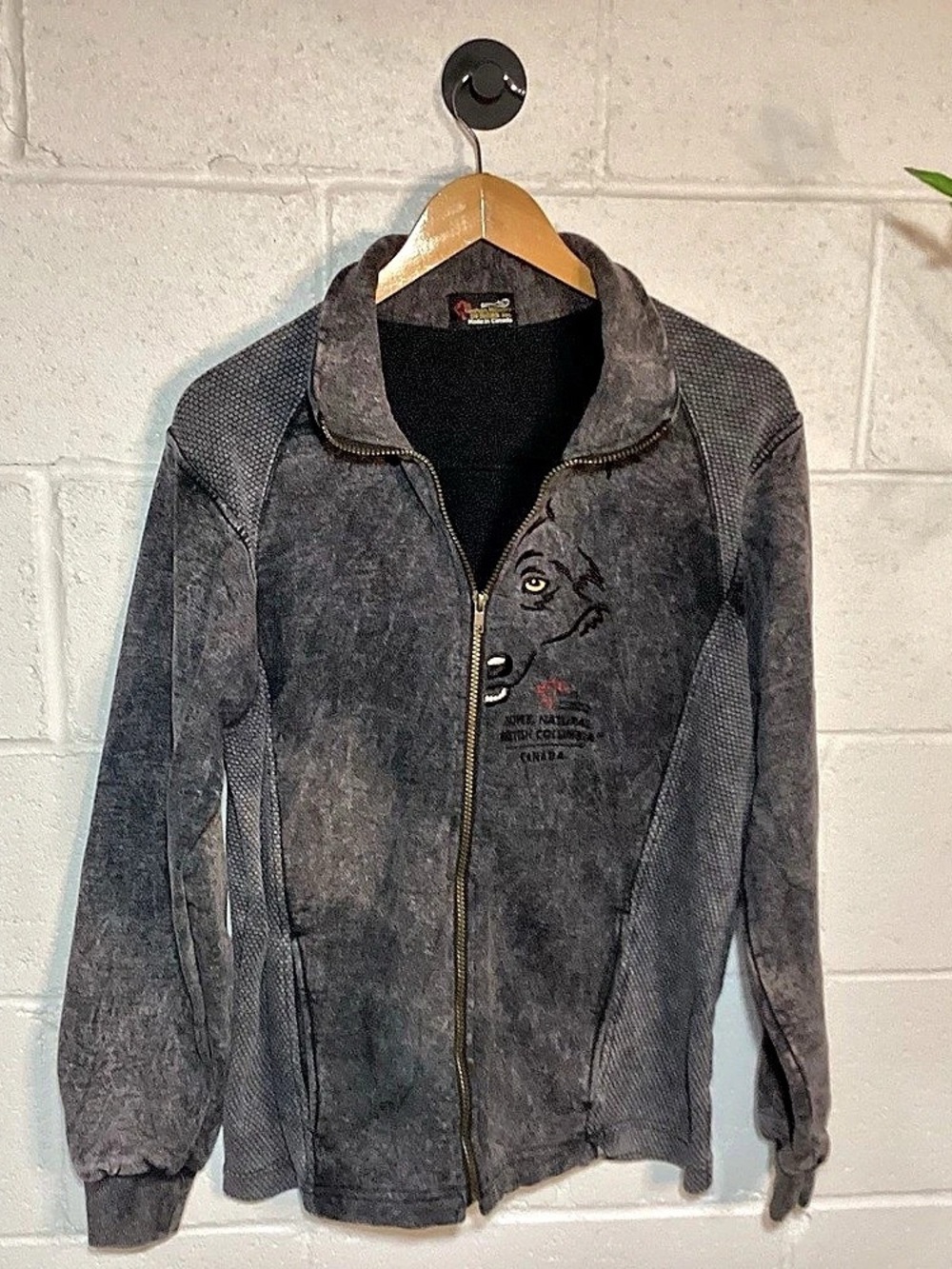 Custom House Designs Inc. Embroidered Gray Zip Jacket